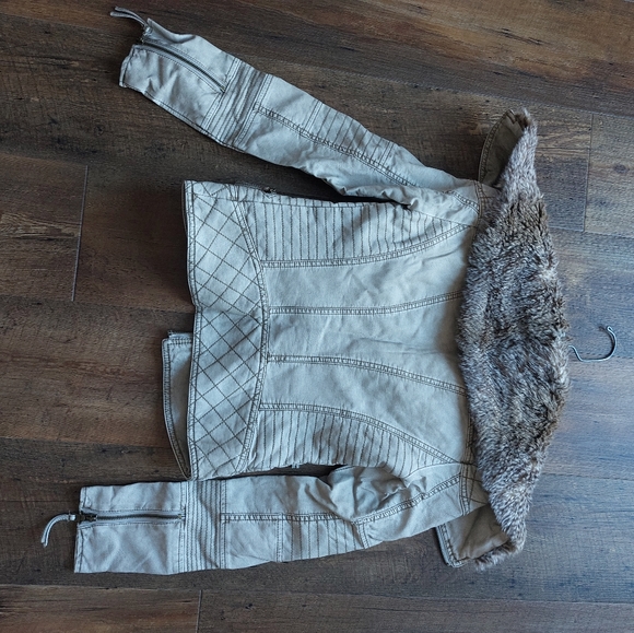 Leather faux fur jacket GUESS - Picture 4 of 5